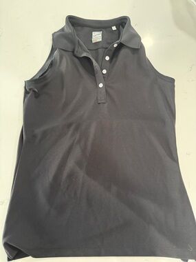Callaway Black Sleeveless Polo Tank Top